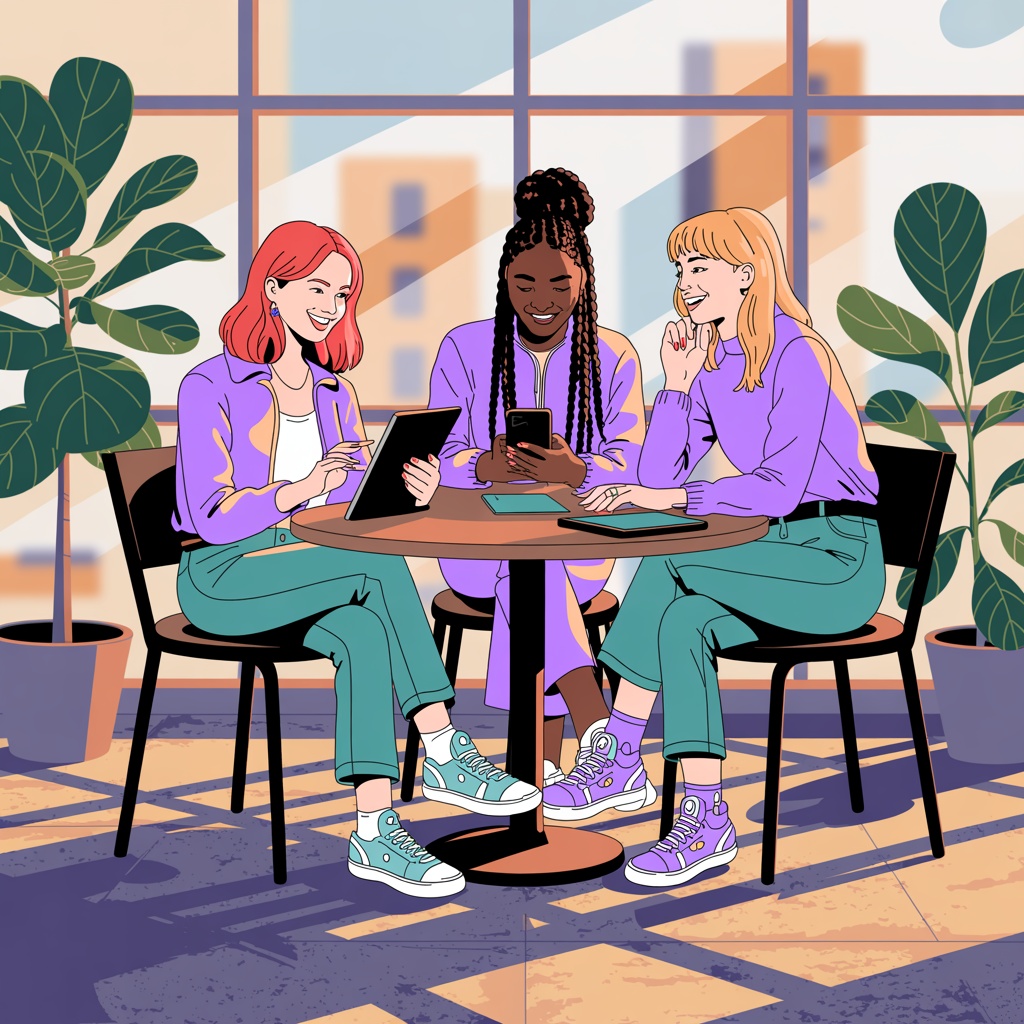 Young women connecting and supporting each other